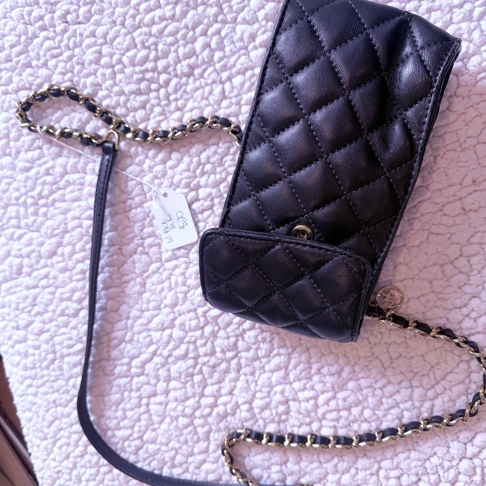 Michael kors MK Black Quilted Leather Crossbody